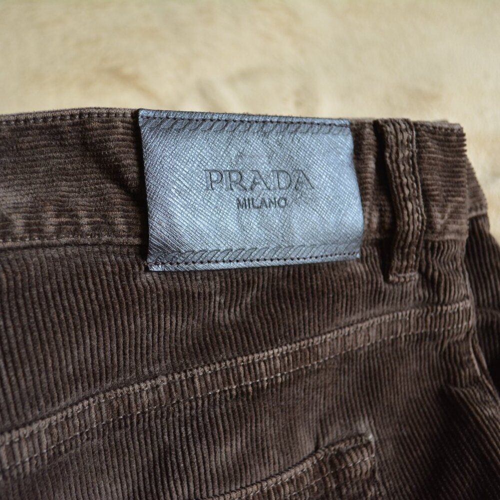 PRADA Milano Brown Corduroy button fly trousers, size 36, NWOT